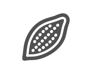 Kakao fındığı ikonu. Lezzetli fındık işareti. Vejetaryen yemeği. Vektör