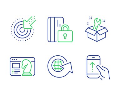 Seo stratejisi, Spanner ve Dünya ikonları ayarlandı. Hedef alınıyor, Blok