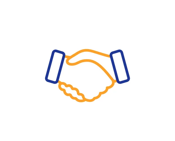 Handshake line icon. Hand gesture sign. Vector — Stock Vector