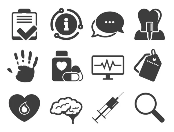 Kedokteran, kesehatan medis dan diagnosis ikon. Vektor - Stok Vektor