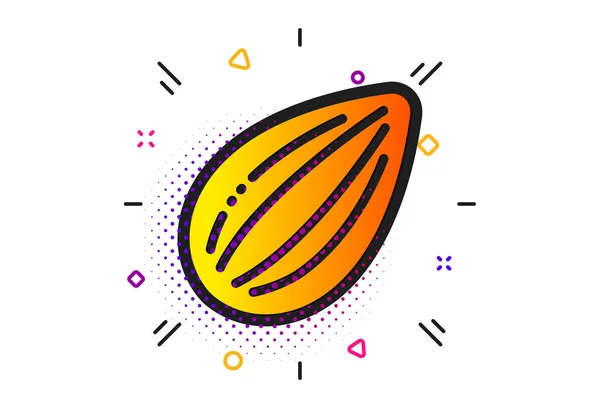 Icono de almendra. Signo de nueces sabrosas. Comida vegana. Vector — Vector de stock