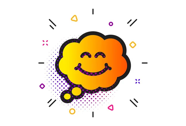 Smile icon. Happy emoticon sign. Comic speech bubble. Vector — Stock Vector