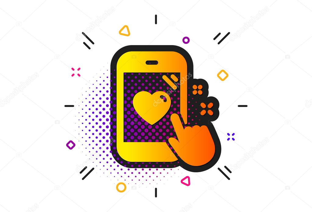 Heart rating icon. Feedback phone sign. Vector