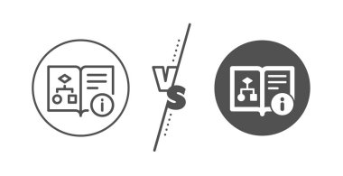 Teknik algoritma satır simgesi. Proje belgeleri işareti. Vecto