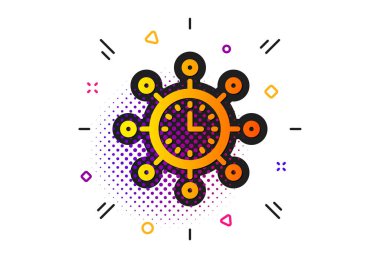 Dünya saati simgesi. Küresel saat işareti. Vektör