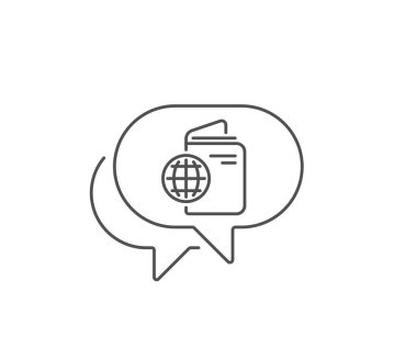 Seyahat pasaport hattı simgesi. Seyahat kimliği belge kapak işareti. Vektör