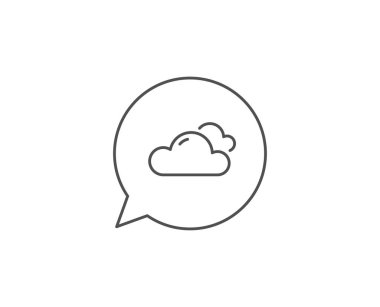 Bulutlu hava hattı simgesi. Bulutlar işaret. Gök -yüzü. Vektör