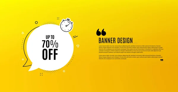 Hasta 70% de descuento en Venta. Oferta de descuento signo de precio. Vector — Vector de stock