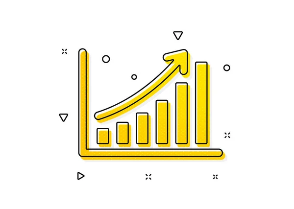 Знак Діаграми Стовпчика Піктограма Графіка Символ Діаграми Зростання Візерунок Жовтих — стоковий вектор