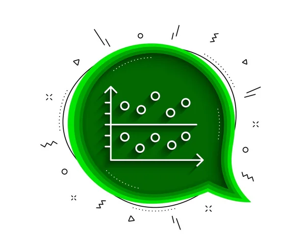 Punkt Diagramm Linien Symbol Chat Blase Mit Schatten Hinweisschild Marktanalyse — Stockvektor