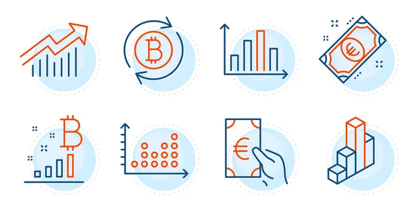 Euro Money Diagram Graph Chart Signs Bitcoin Graph Refresh Bitcoin — Stock Vector