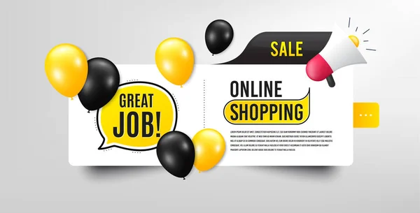 Great Job Symbol Sale Banner Balloons Recruitment Agency Sign Hire — Stock Vector