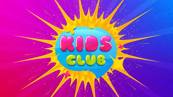 Kids Club Ikone Fackelschein Flashbanner Spaß Spielen Zone Banner Kinder — Stockvektor