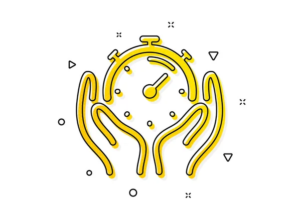 Zaman Yönetimi Işareti Zamanlayıcı Simgesi Kronometre Sembolü Sarı Daireler Şeklinde — Stok Vektör