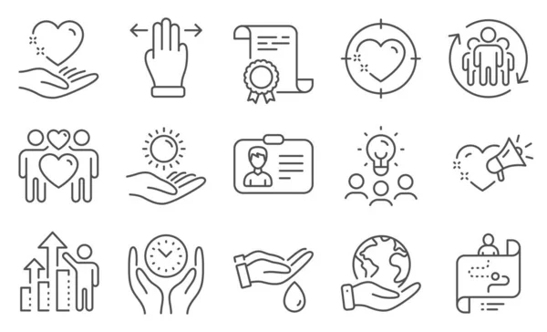 Set People Icons Multitasking Gesture Heart Target Diploma Ideas Planet — Stock Vector