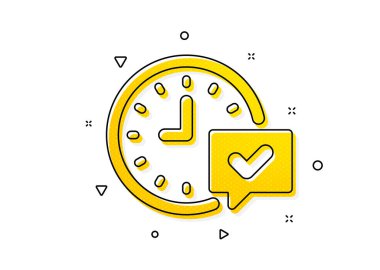 Alarm işaretini seçin. Zaman simgesi. Sarı daireler şeklinde. Klasik alarm simgesi seçimi. Geometrik elementler. Vektör