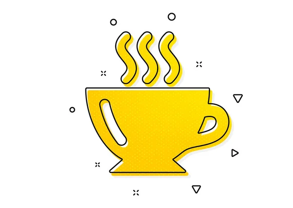 Знак Горячего Напитка Кофейная Чашка Символ Капучино Желтые Круги Классический — стоковый вектор