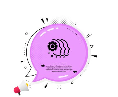 Çalışan takım çalışması ikonu. Konuşma baloncuğu. İşbirliği işareti. Geliştirme Ortakları sembolü. Tırnak işaretleri. Klasik çalışan takım çalışması ikonu. Vektör