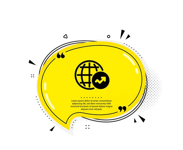 Ikonen För Världsstatistik Citat Tal Bubbla Rapportera Diagram Eller Försäljningstillväxt — Stock vektor