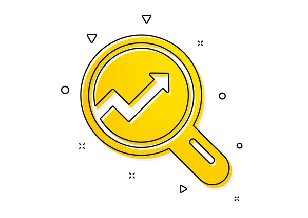 Report Graph Sales Growth Sign Magnifying Glass Chart Icon Analysis — Stockový vektor