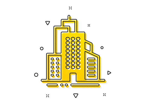 Panneau Architecture Municipale Bâtiments Gratte Ciel Icône Symbole Ville Modèle — Image vectorielle