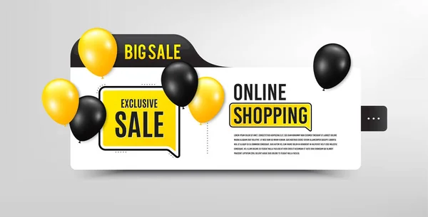 Exclusive Sale Sale Banner Balloons Special Offer Price Sign Advertising — Stockvector