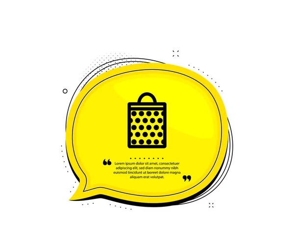 Shopping Bag Circles Icon Quote Speech Bubble Present Sale Sign — Stockvector