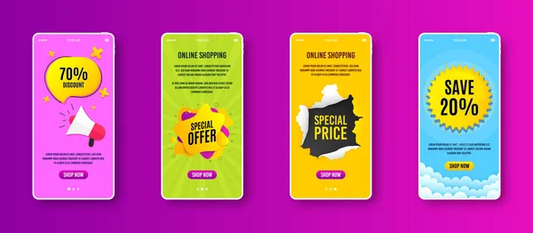 Special Offer Liquid Shape Phone Screen Banner Discount Banner Sale — Stock Vector