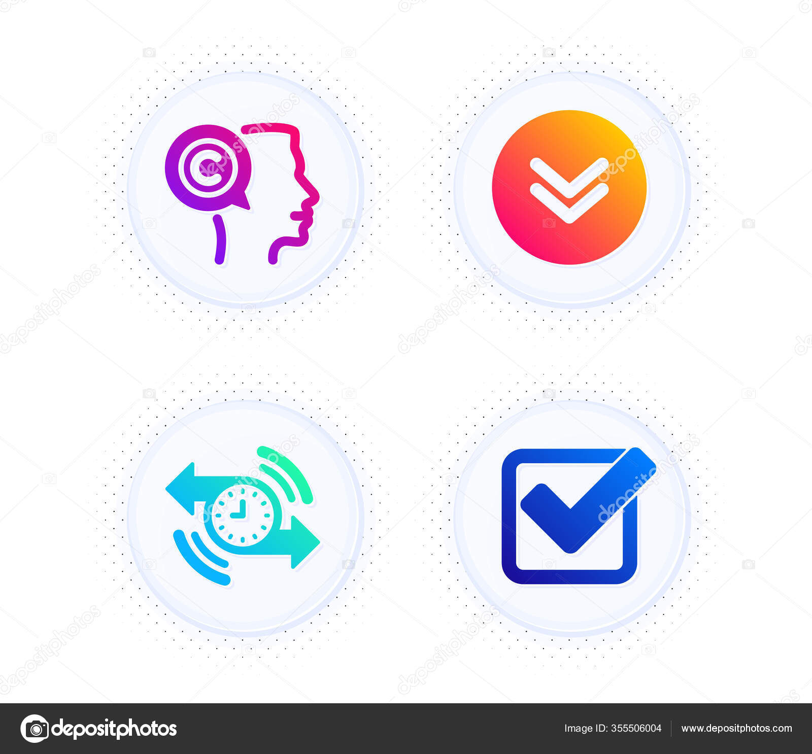 Scroll Timer Writer Icons Simple Set Button Halftone Dots Checkbox ...