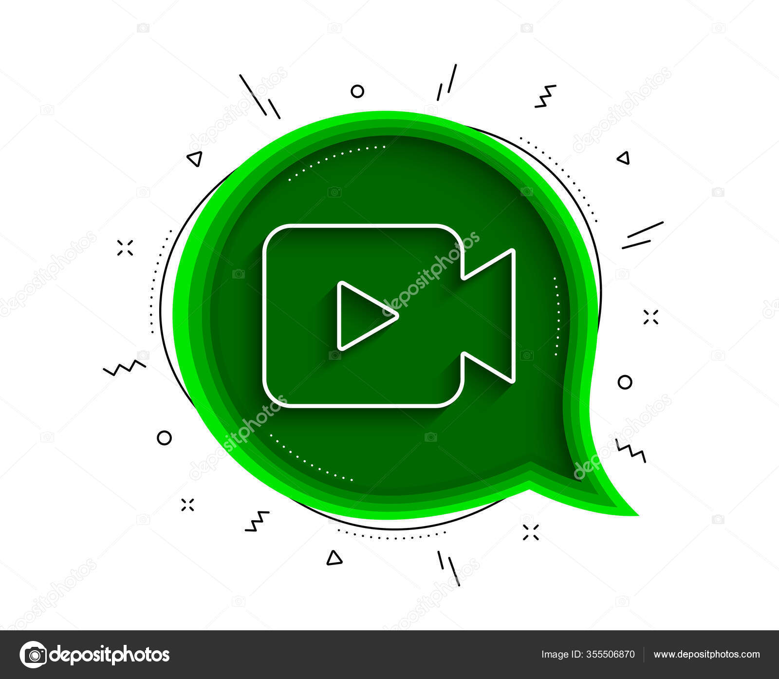 Icono Línea Cámaras Vídeo Bomba Chat Con Sombra Signo Cine - Vector de ...