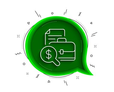 Muhasebe raporu simgesi. Gölgeli sohbet balonu. Denetim işareti. Finans sembolünü kontrol et. İnce çizgili muhasebe raporu ikonu. Vektör