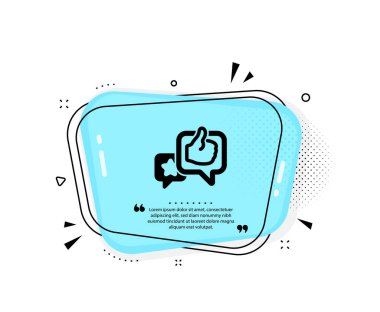 Yıldız, el ikonu gibi. Konuşma baloncuğu. Geri bildirim derecelendirme işareti. Müşteri memnuniyeti sembolü. Tırnak işaretleri. Simge gibi klasik. Vektör