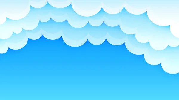 Obloha Mraky Pozadí Abstraktní Slunečný Den Jednoduchý Kreslený Design Stylový — Stockový vektor