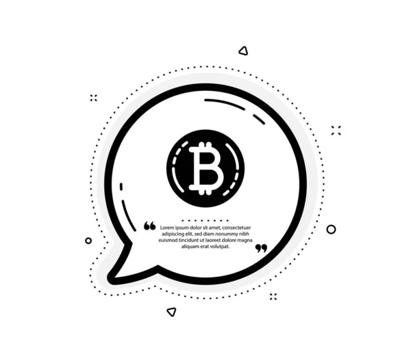 Bitcoin Symbol Zitat Sprechblase Kryptowährung Münzzeichen Kryptogeld Symbol Anführungszeichen Klassisches — Stockvektor