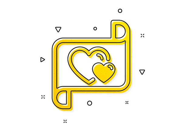 Hjärtpostskylt Kärleksbrev Ikonen Alla Hjärtans Dag Symbol Gula Cirklar Mönster — Stock vektor