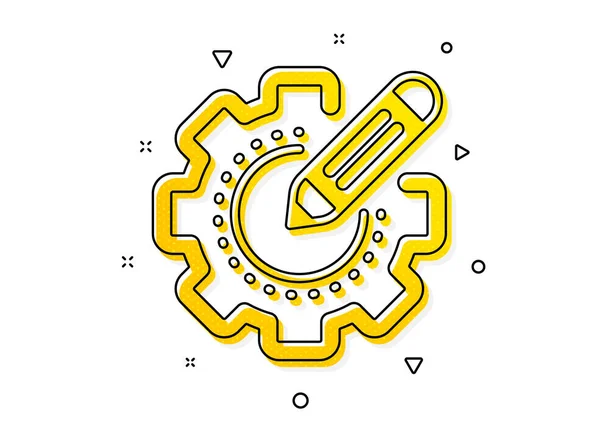 Cogwheel Met Sterrenbeeld Instellingen Tandwielpictogram Wijzig Het Werkproces Symbool Gele — Stockvector