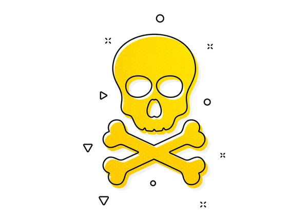 Giftiges Laborzeichen Chemikalien Gefahrensymbol Totenkopf Symbol Gelbe Kreise Muster Klassisches — Stockvektor