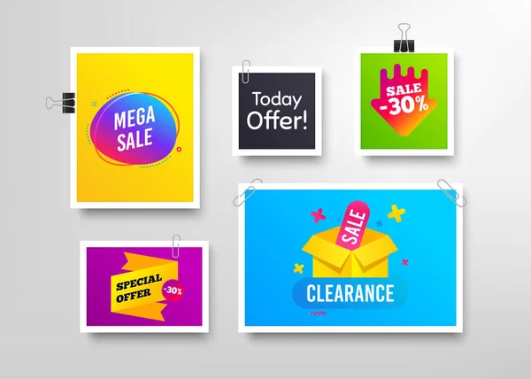 Clearance Sale Discount Special Offer Frames Promotional Banners Discount Banner — Stock Vector