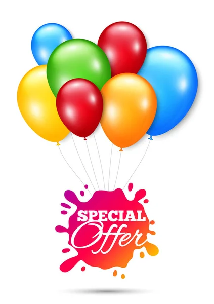 Special Offer Badge Bunch Balloons Badge Discount Banner Shape Sale — Stock Vector