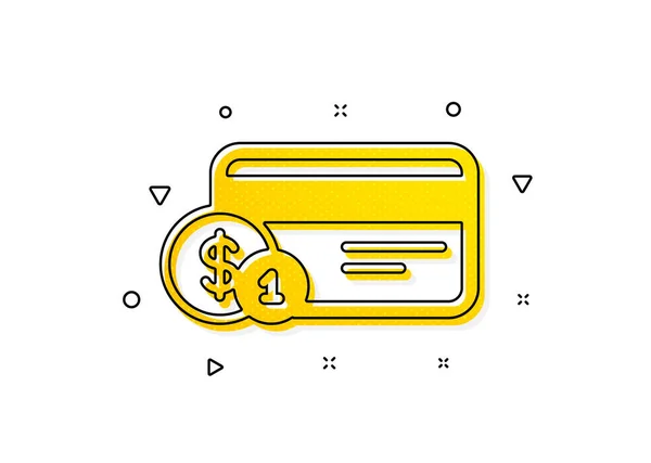Bankovní Platební Karta Znakem Mince Ikona Kreditky Symbol Služby Atm — Stockový vektor