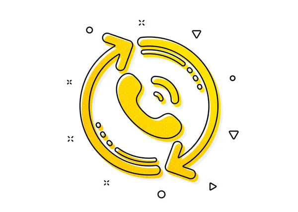 Odwołaj Znak Wsparcia Ikona Centrali Telefonicznej Symbol Zwrotny Żółte Kółka — Wektor stockowy