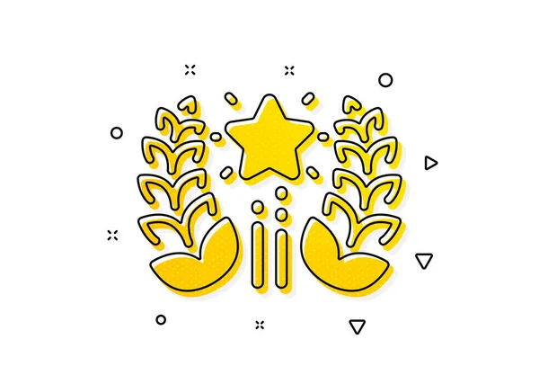 ローレルリーススターサインだ ランキングアイコン 最高のランクのシンボル 黄色い丸模様 古典的なランキングアイコン 幾何学的要素 ベクトル — ストックベクタ