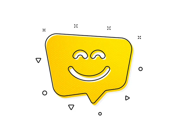 Happy Emoticon Chat Sign Smile Face Icon Speech Bubble Symbol — Stock Vector