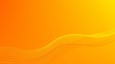 Soyut dalga arkaplanı. Dijital frekans çizgisi. Broşür ve broşür tasarımı için el salladı. Dinamik duman dalgası. Dalgalı kıvrımlı çizgi. Vektör eğimli turuncu arkaplan