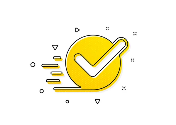 Accepted Confirmed Sign Approved Icon Yellow Circles Pattern Classic Checkbox — Stock Vector
