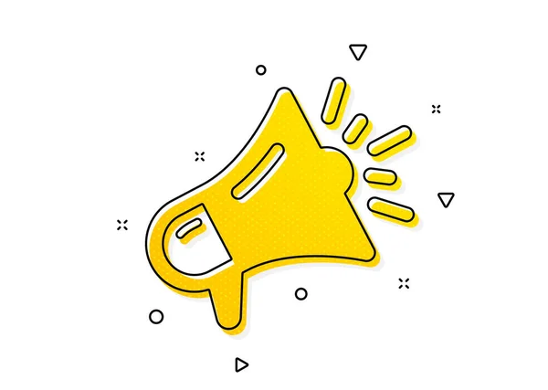 Symbol Urządzenia Reklamowego Ikona Megafonu Znaki Firmowe Ambasadora Głośników Żółte — Wektor stockowy