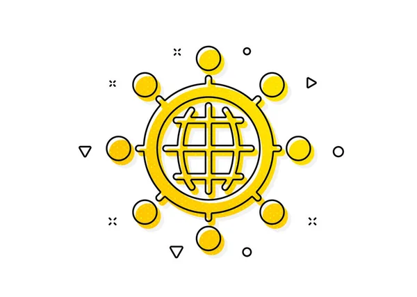 Internationaal Werksymbool Business Networking Icoon Wereldwijd Communicatieteken Gele Cirkels Patroon — Stockvector