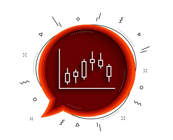 Candlestick Chart Line Icon Chat Bubble Shadow Financial Graph Sign — Stock Vector