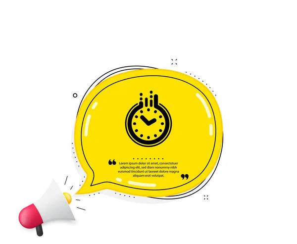 Icono Gestión Del Tiempo Citar Burbuja Discurso Señal Reloj Mira — Vector de stock