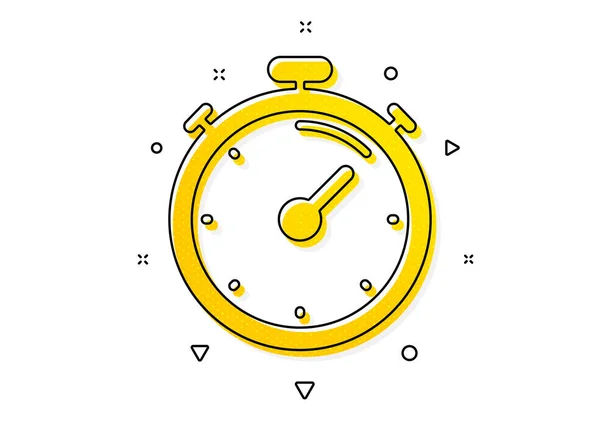 時間管理記号 タイマーアイコン ストップウォッチのシンボル 黄色い丸模様 古典的なタイマーアイコン 幾何学的要素 ベクトル — ストックベクタ
